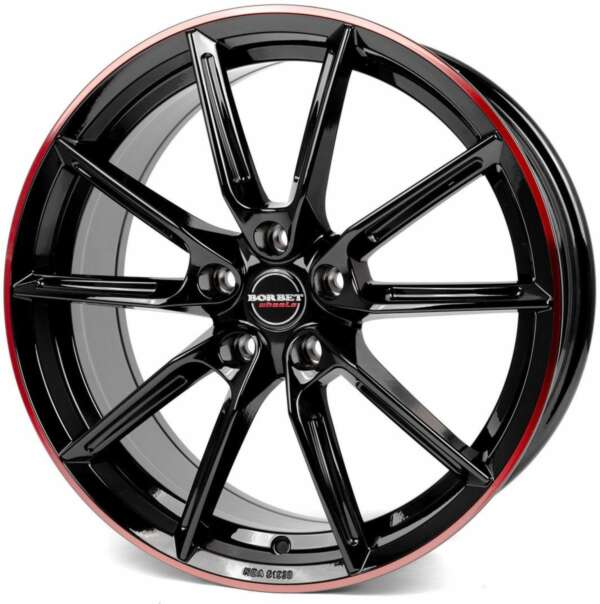 Borbet LX farba: black glossy rim red