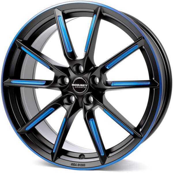 Borbet LX farba: black matt spoke rim blue poli