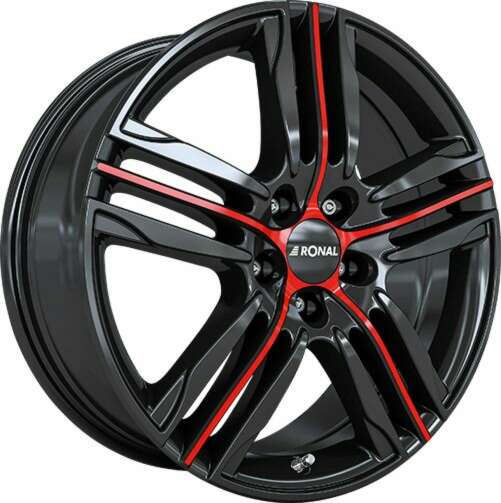 Ronal R57 MCR farba: JETBLACK-RED SPOKE